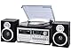 Trevi TT 1072 DAB, 33, 45 und 78 RPM Vinyl-Plattenspieler, Kabelloser Vinyl-Player, CD- und MP3-Player, USB und SD, 25W, DAB/DAB+ FM Digitalradio, Kopfhörerbuchse, Bassreflex-Lautsprecher, Schwarz