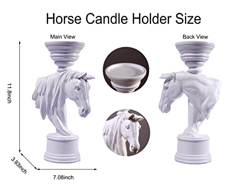 Blltllw White Resin Animal Candle Holder Horse Head Candle Holder Animal Statue Home Decoration - For Wedding Party Dining Room Bathroom #TOP1