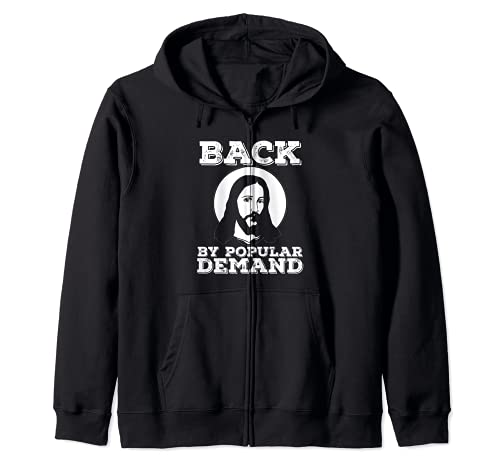 BACK BY POPULAR DEMAND Funny Jesus Christ Easter Meme Zip Hoodie, Black