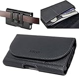 AIScell Wallet Case Holster Black Leather Sleeve Pouch w/ Belt Clip Belt Loop and Card Slots for OnePlus Nord N200, Nord N10 5G ,Nord N100, 8T/8T+, 8 Pro,8, 9 Pro, 9 ( fit Slim Cover Case on )