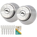 MIWA 美和ロック BHタイプ U9 シリンダー 錠 玄関ドア 鍵 交換 自分で 取替 DZ LD キー6本 2個同一キー シルバー(ST色) MCY-208 33～41ｍｍ 交換手順書付