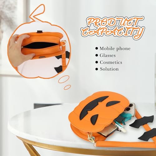 Novelty pumpkin wallet, Halloween pumpkin messenger bag, scary Halloween funny wallet handbag4
