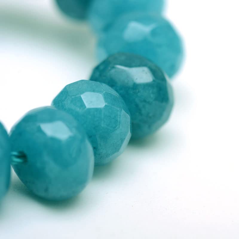 Perlin Gemstone Agate Stone Beads 4 mm Indian Sapphire Blue, Pack of 30, Faceted Rondelle Gemstone Craft Stone Semi-Precious Stone - Image 2