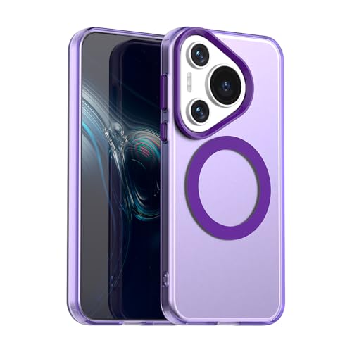Pzwoxukhov Compatible with Huawei Pura 70 Case Cover,Supports Wireless Charging,Shockproof Magnetic Phone Case，Compatible with Huawei Pura 70 Case Purple