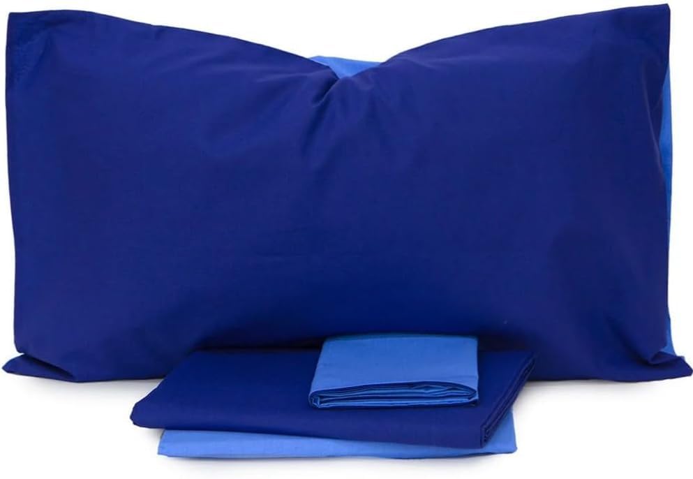 Bassetti Juego de sábanas Pop Color para cama de matrimonio, individual y plaza y media, color liso doble (desde el extranjero, una plaza y media)