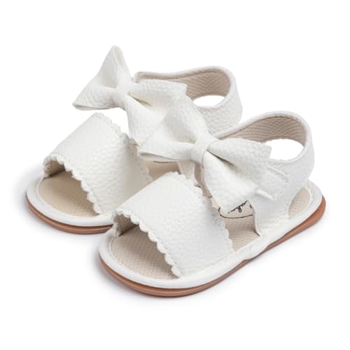 Kannior Infant Boys Girls Sandals Breathable Premium Baby Summer Outdoor Casual Beach Shoes Lightweight Toddler Flower Bowknot Anti Slip Rubber Sole Newborn Prewalker First Crib Shoes