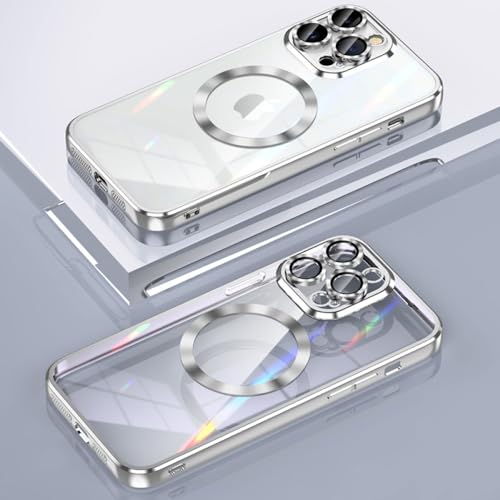 Coque de charge sans fil magnétique argentée idéale pour vos déplacements en iPhone