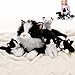 Tezituor 5Pcs Cat Stuffed Animals Set, 20 inch Large Realistic Stuffed Cat with 4 Cute Kittens Baby, Soft Black and White Ragdoll Plush Body Pillow for Boys Girls