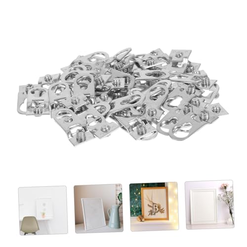 Image of KALLORY 50pcs Aluminum Alloy Picture Frame Hangers Heavy-Duty Hooks for Safe Hanging of Frames Posters Mirrors More Easy Installation Hardware Accessories