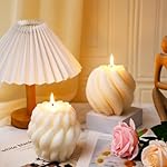 2 Pcs Knot Ball and Swirl Pillar Candles Large Handmade Scented Soy Wax Bubble Aesthetic Candle for Housewarming Gift Room Shelf Decor - Image 4