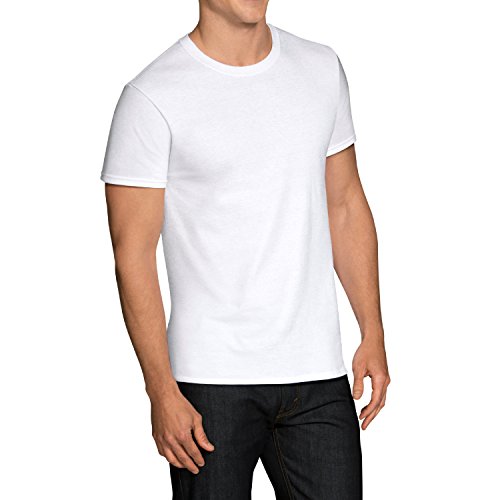 Fruit of the Loom Camiseta masculina de gola redonda, pacote com várias, Branco - Pacote com 12, G