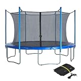 Jonuin Trampolin Netz 305 6 Stangen, Trampolin Sicherheitsnetz für Gartentrampoline, Ersatznetz Tampolin innenliegend Netz mit Reißverschluss und Schnallen, Netzhöhe 180 cm