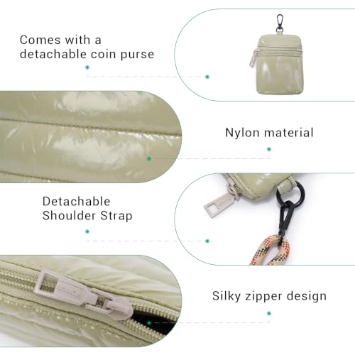 Image of ACUARIO Crossbody Bags for Women - Puffy Tote Bag Purse for Work, Travel, Shoulder Handbag with Small Wallet