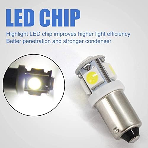 10Pcs BA9S LED Bulbs,BA9 53 57 1895 64111 LED interior Lights 5050 5SMD 12V White for Car Wedge Light Car Indicators Bulb Light Side Door Courtesy Lights Map Dome Lights