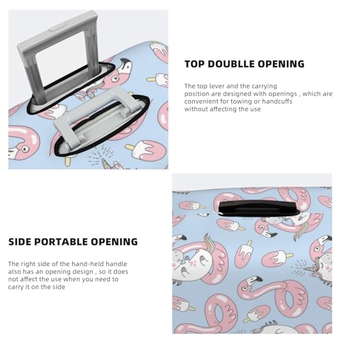 Summer Cute Unicorns For Travel Luggage Cover Suitcase Protector Fits 18-32 Inch Travel Luggage Protector Elastic Luggage Anti-Scratch Suitcase Cover3