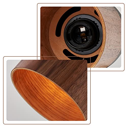 Bisamiya Modern Plug In Wall Sconce, Matte Black Finish And Wooden Lampshade Wall Light With On/Off Switch, Rotatable, For Living Room, Bedroom, Hotel #TOP4