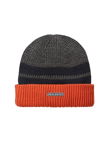 SEALSKINZ Waterproof Bittering Beanie-Mütze, strukturiert, für kaltes Wetter, Grau meliert