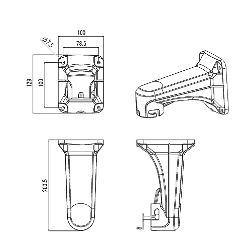 Support PTZ SUNBA P525 évite vibrations image fixation murale stable