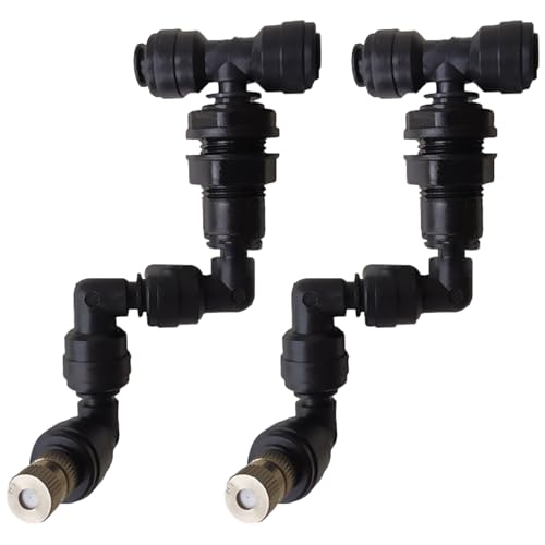 VZU 2 Stück Reptilien Düse 360° Verstellbar Sprinkler Fogger Mist System für Regenwald Terrarium, Misting Düse, Einstellbare Sprühdüse für Reptilien Aquarium Haustiere, Schwarz, Single Head