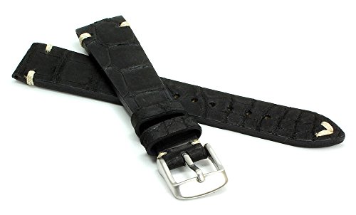 Bracelet pour montre cuir Nero Sulla 4112345149521 noir pour boîtier standard