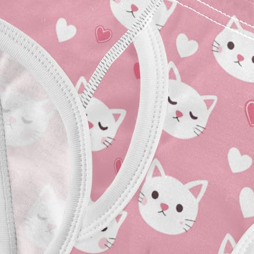 Wusikd White Cat Boys' Underwear Cotton Pink Hearts Boys Briefs Soft Toddler Underwear 2T 5