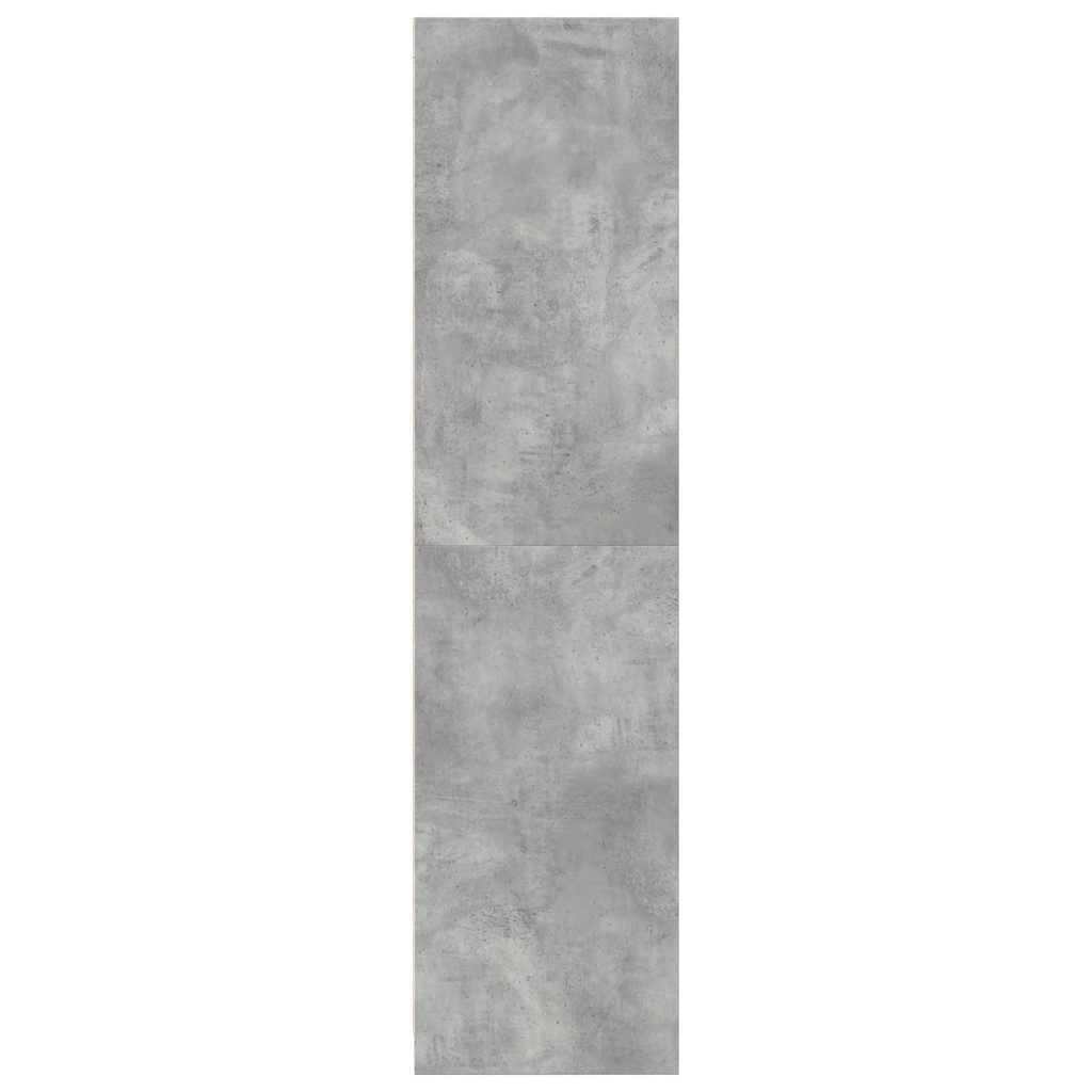 Kleiderschrank Betongrau 80x50x200 cm Holzwerkstoff mit Schiebetüren, 1 Fach, 2 Schubladen, platzsparend, vielseitig, ideal für Schlafzimmer, Flur, Kinderzimmer, langlebig, robust