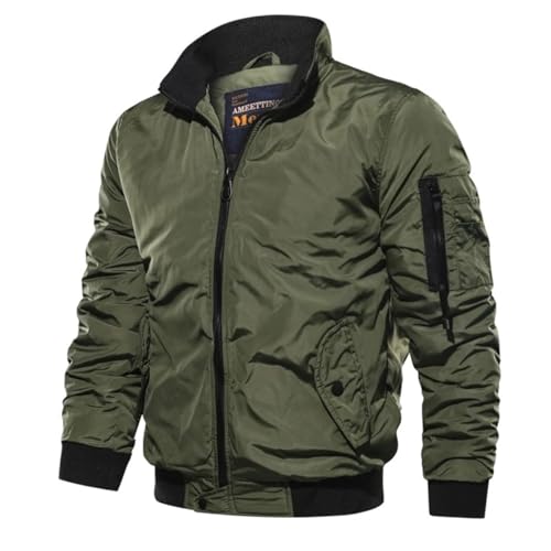 Blouson coupe-vent homme outdoor veste bomber décontractée hiver vert armée