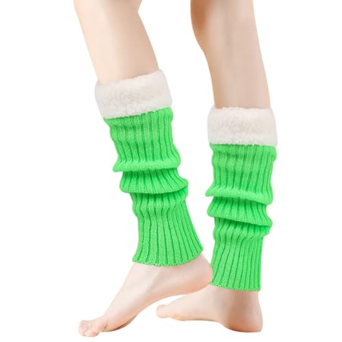 Image of Winter Leg Warmers for Women and Girls Warm Knitted Socks Knitted Wool Crochet Long Boot Socks New Year's Day Socks Christmas Socks