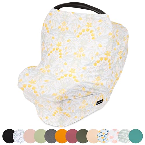 Image of Simka Rose Car Seat Cover for Babies – Multipurpose, Breathable Nursing Cover and Baby Car Seat Canopy - 360 Coverage - Breastfeeding Privacy, Shopping Cart and High Chair Cover - Newborn Essential
