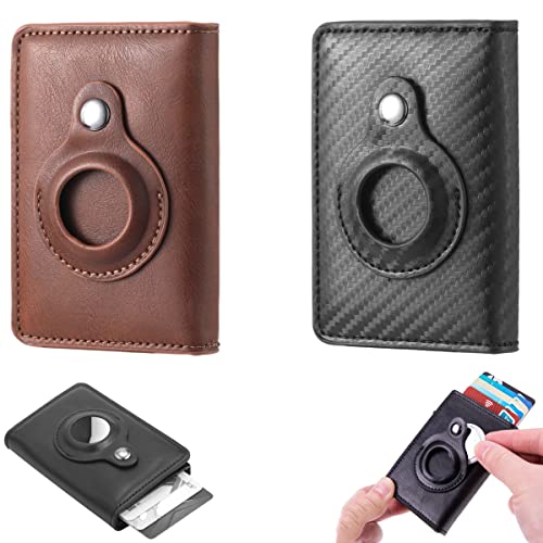 Anti-Lost Multi-Card Slot Credit Card Wallet,RFID Blocking Minimalist Wallet,Wallet for Men Women with Airtag Slot