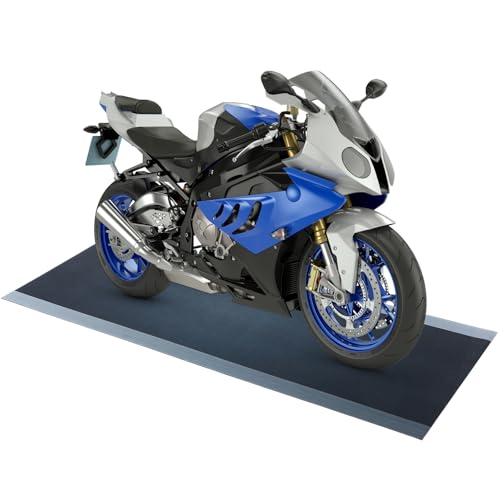 Drydiet Motorcycle Mat Garage Floor Rug Washable Parking Mats for Garage Floors Non Slip Oil Absorbent Pad Rubber Backing Layer Protects Floor(Metal Style 78 x 31 Inch)