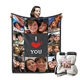 DayOfShe Thicker Sherpa Photo Blankets Custom Love Gifts for Wife Husband Anniversary, Personalized Couples Warm Fleece Photo Blanket Gifts for Girlfriend Boyfriend