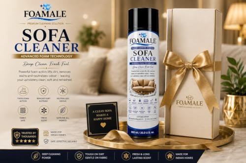 Image of Sofa Cleaner Foam Spray 600ml Upholstery & Fabric Cleaner for Sofa | Deep Stain & Odour Removal Cleaning Solution (Pack of 3)