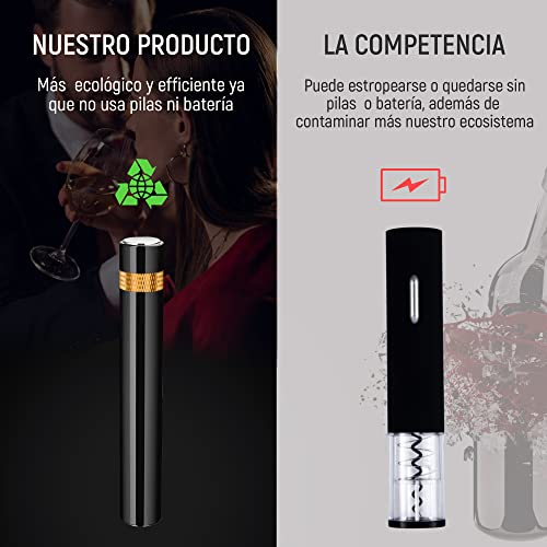 SEED Sacacorchos de aire comprimido profesional – Abre botellas de vino sin esfuerzo y sin romper el corcho – Ideal para cenas, regalos y amantes del vino – abridor vino (Set) - imagen 5