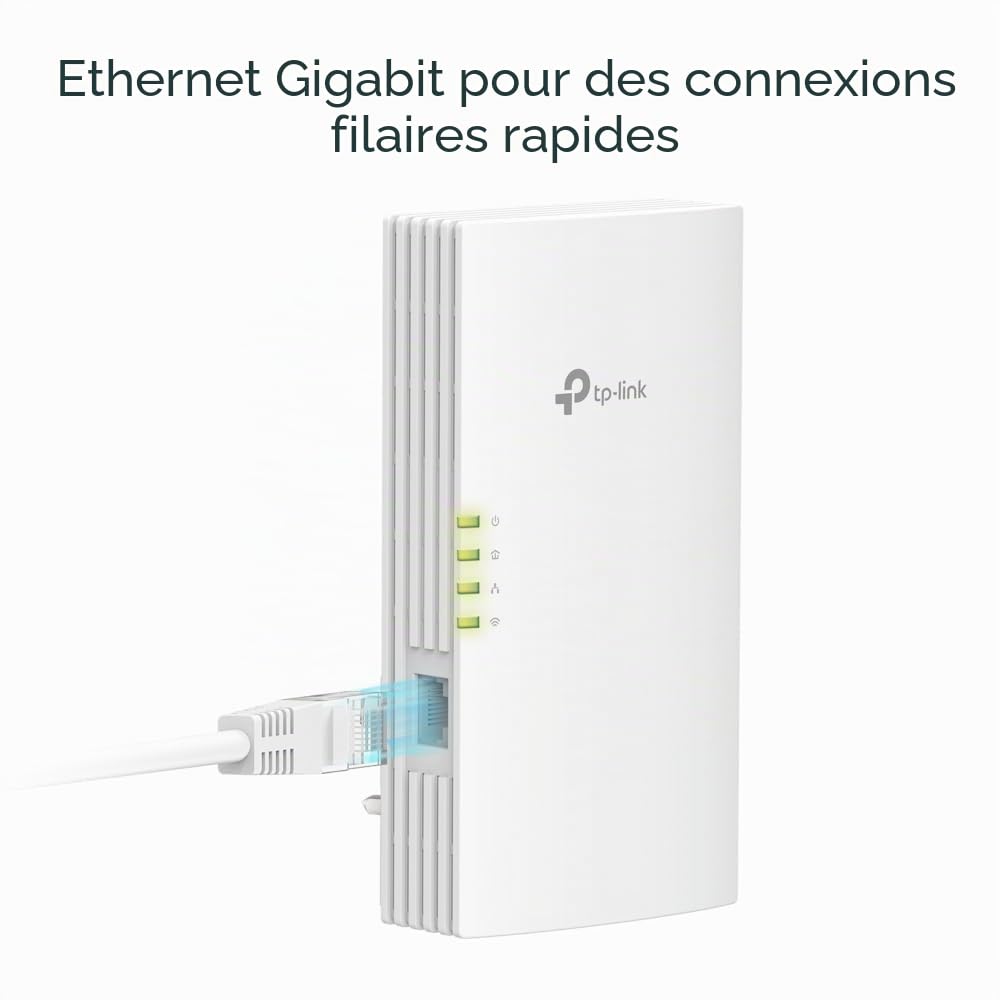 TP-Link Kit TL-WPA7817 Adaptateur CPL AV1000, amplificateur Internet WiFi 6 AX1500 Mbps, portée de 300 mètres, EasyMesh, port Ethernet Gigabit, créez de manière flexible une extension WiFi maillé pour