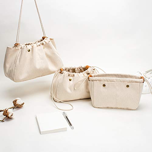 Neceser Maquillaje Bolsa de Almacenamiento Lona algodón, Bolsa con Forro, organizadora cosméticos Acabado(M)