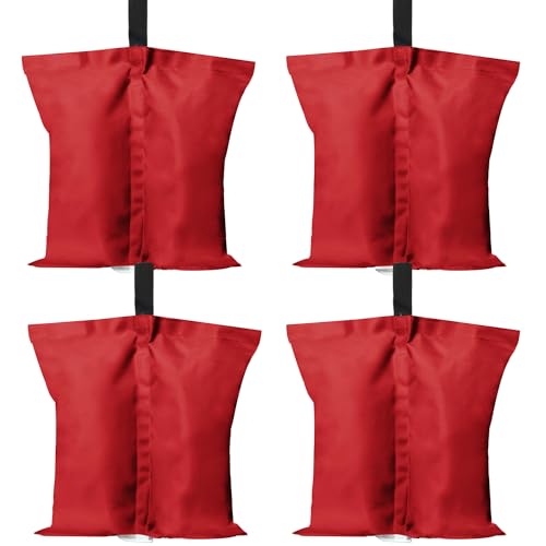 ABCCANOPY Pesos para toldo, bolsas de arena para tienda de campaña de 56 kg, paquete de 4 unidades (rojo)