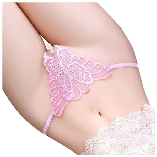 Generisch String Tanga Damen Damenunterwäsche mit Perlen, dünnes, transparentes Netzgewebe, exquisiter Tanga mit DREI Stickereien und niedriger...
