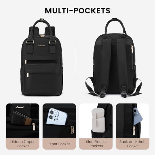 Image of LOVEVOOK Backpack purse for Women, 14 Inch Laptop backpack Cute Waterproof Backpacks Stylish Travel Bags Vintage Daypacks Bookbag for College School Work