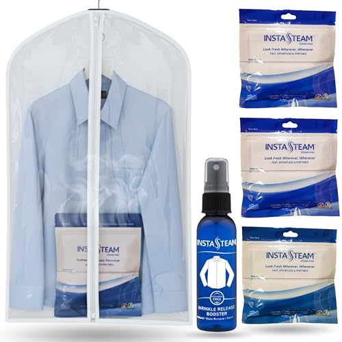 Electricity-Free Portable Travel Steamer For Clothes, 3 Wrinkle Release Pods,