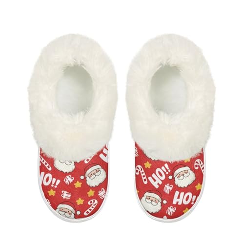 Christmas Fuzzy House Slippers Unisex-Adult Polar Fleece Shoes for Men Woman, Winter