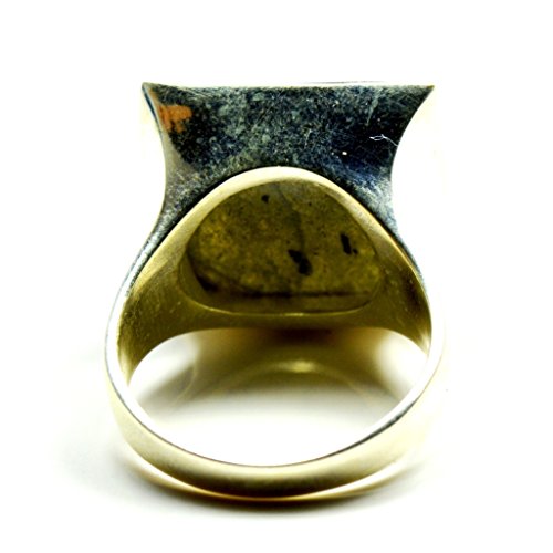 Bague en Argent avec Labradorite Naturelle Multicolore Ajustable