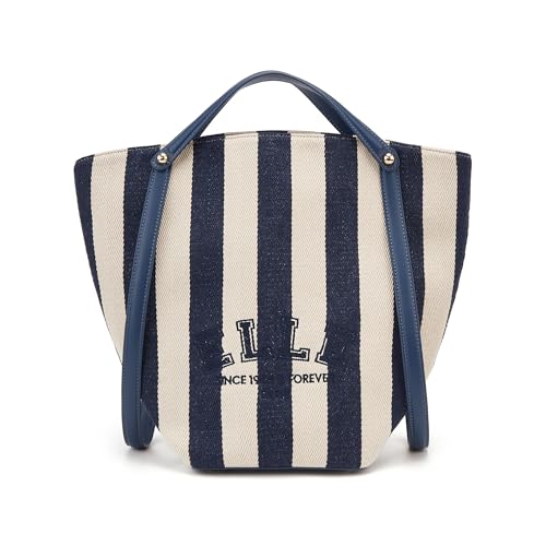 Bolso Tote de Lona a Rayas Náuticas para Mujer ELLE miniatura 5