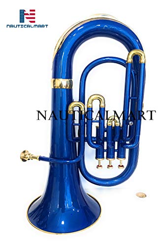 Bb Flat Blue Brass Euphonium With Free Hard Case Mouthpiece