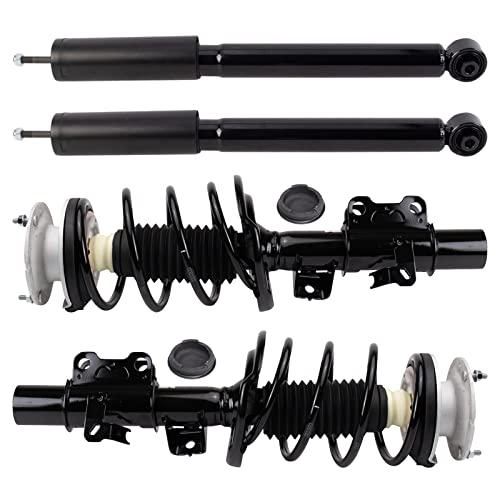 Image of TRQ Front and Rear Complete Strut Assembly & Shock Absorber Kit Complete Strut & Coil Spring Assembly Compatible with 2013-2019 Cadillac ATS Rear Wheel Drive
