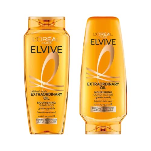 LOréal Paris Elvive Extraordinary Oil Shampoo 400ml + Conditioner 360 ml - for Normal to Dry Hair
