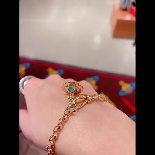 Classic Colorful Crystal Quartz Saturn Bracelet for Women – Handmade Punk Planet Charm Jewelry4