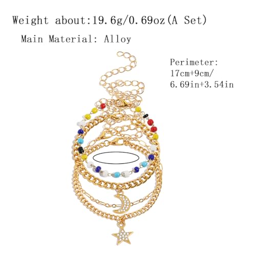 Image of Layered Butterfly Anklet For Women Charms Butterfly Gold Silver Rhinestone Cuban Anklets Adjustable Anklet For Summer Beach (silver)