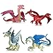 Bedwina Mini Dragon Toy Figures - (Pack of 36) 2 Inch Plastic Rubbery Dragon Figurines in Assorted Colors and Styles - Kids Toys for Birthday Party Favors, Decorations, Cupcake Toppers and Piñatas