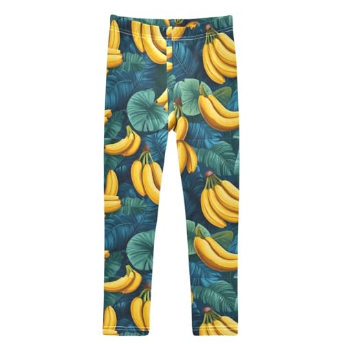 Boccsty Bananas and Leaves Girls Leggings Kids Yoga Pants Dance Active Tights 4T